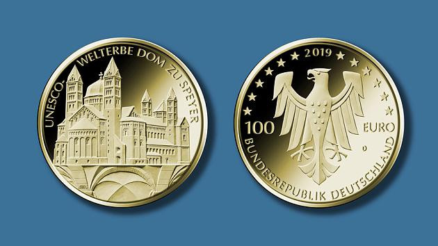 100 Euro Deutschland Dom zu Speyer Prägestätte D, F, G oder J 2019 1/2 oz