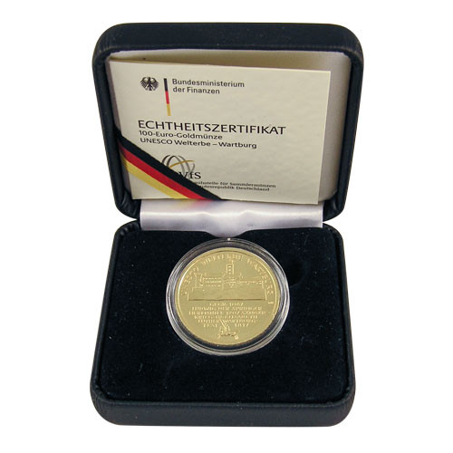100 Euro Deutschland Wartburg Prägestätte D, F, G oder J 2011 1/2 oz