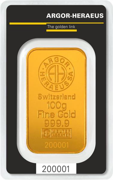 Goldbarren Argor-Heraeus 100 g