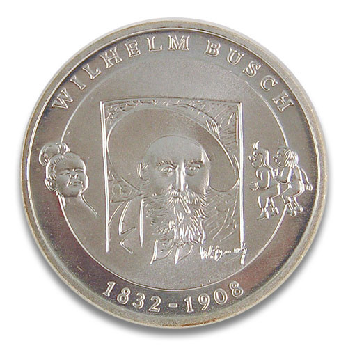 10 Euro BRD 175. Geburtstag Wilhelm Busch 2007