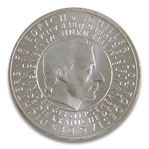 10 Euro BRD 200. Todestag Friedrich von Schiller 2005