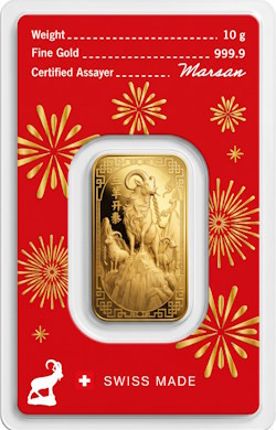 Goldbarren Argor-Heraeus Lunar Ziege 2027 - 10 g