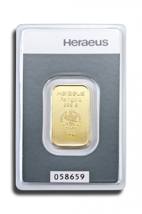 Goldbarren Heraeus 10 g