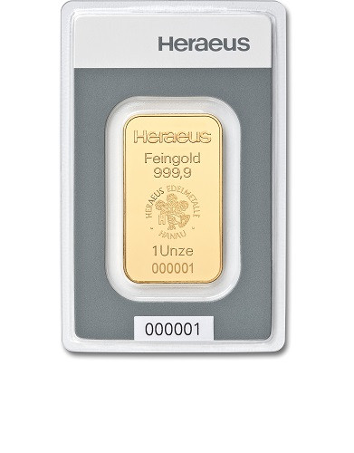 Goldbarren Heraeus 1 oz