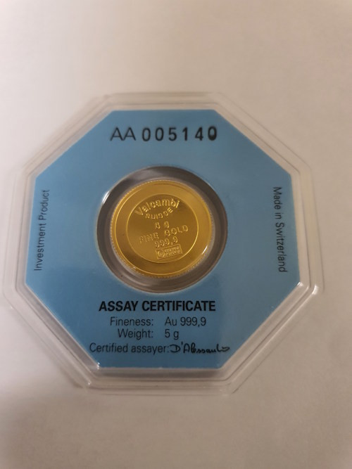 Goldrundbarren Valcambi 5 g