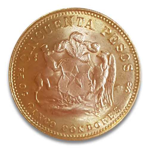 50 Pesos Gold Chile Liberty