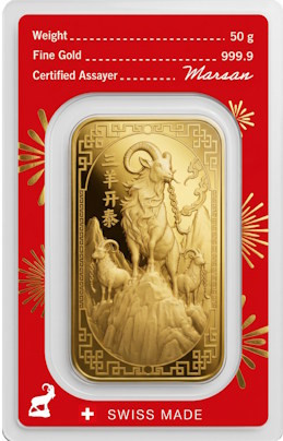 Goldbarren Argor-Heraeus Lunar Ziege 2027 - 50 g