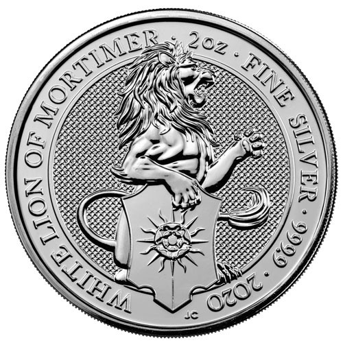 Queens Beast White Lion Silber 2 oz 2020