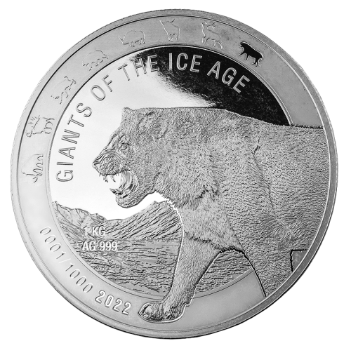Ghana - Giganten der Eiszeit - Höhlenlöwe 1 kg Silber 2022