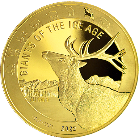 Ghana - Giganten der Eiszeit - Rentier 1 oz Gold 2022