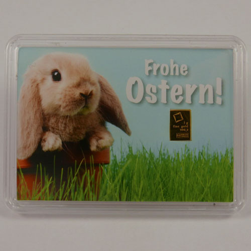 Goldbarren Valcambi 1 g Ostern - Osterhase