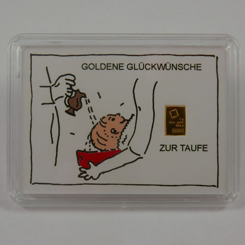 Goldbarren Valcambi 1 g Taufe - Zur Taufe