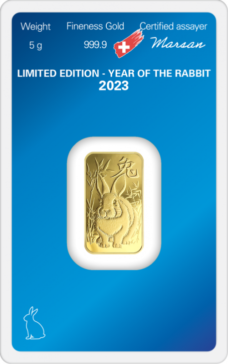 Goldbarren Argor-Heraeus Lunar Hase 2023 - 5 g