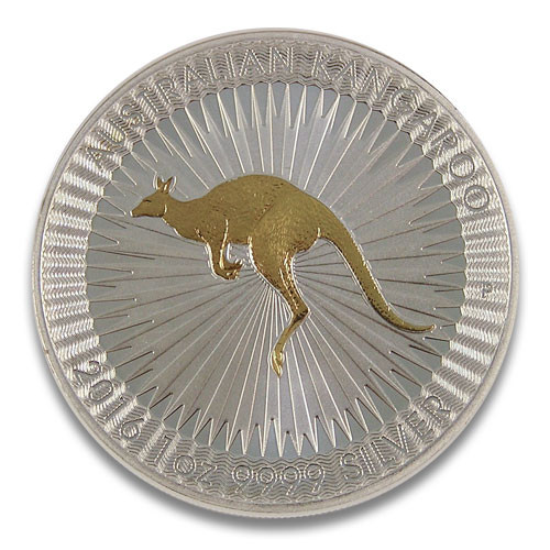 Känguru Perth Mint Silber 1 oz 2016 vergoldet