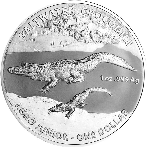Salzwasser Krokodil Silber 1 oz 2015 Agro jr.