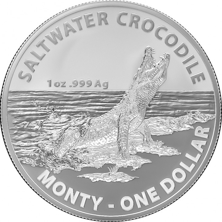 Salzwasser Krokodil Silber 1 oz 2016 Monty