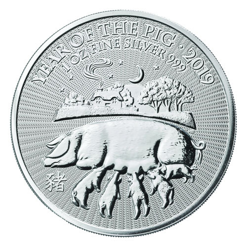 Lunar UK Schwein 2019 Silber 1 oz