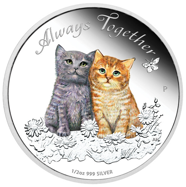 Tuvalu - Always Together - Katzenbabies - 2015 Silber 1/2 oz PP