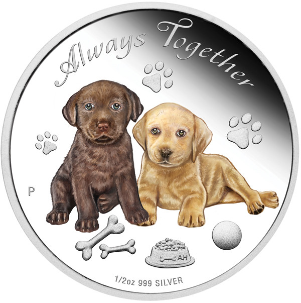 Tuvalu - Always Together - Hundewelpen - 2016 Silber 1/2 oz PP