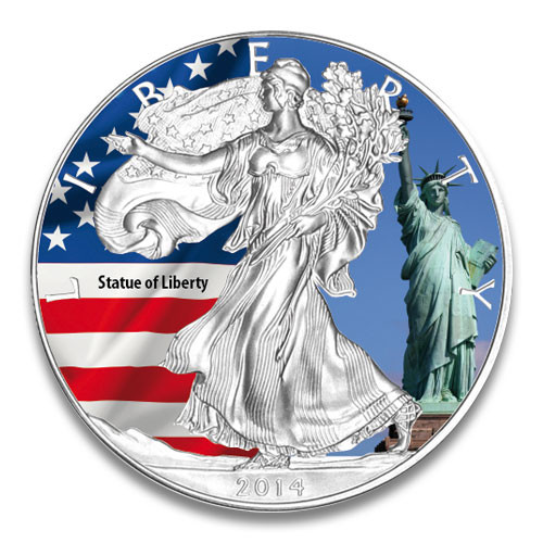 American Eagle 2014 Statue of Liberty Silber coloriert 1 oz