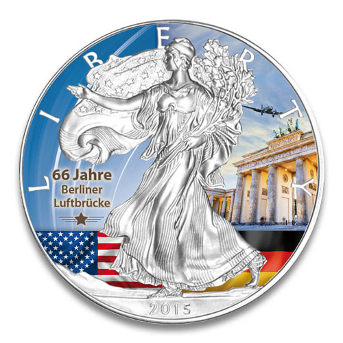 American Eagle 2015 Brandenburger Tor Silber coloriert 1 oz