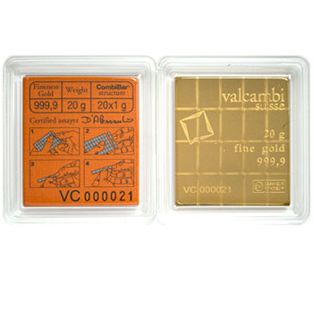 Goldtafelbarren Valcambi 20g