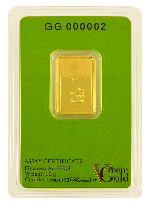 Goldbarren Valcambi Green Gold 10 g