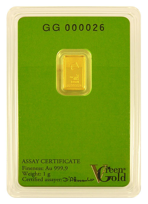 Goldbarren Valcambi Green Gold 1 g