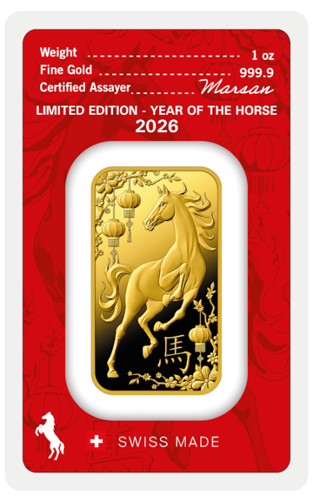 Goldbarren Argor-Heraeus Lunar Pferd 2026 - 1 oz