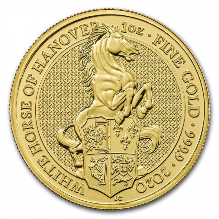 Queens Beast White Horse Gold 1 oz 2020