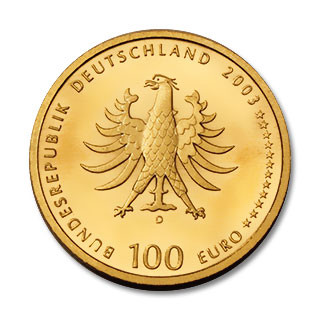 100 Euro Deutschland verschiedene Prägestätte D, F, G oder J 1/2 oz