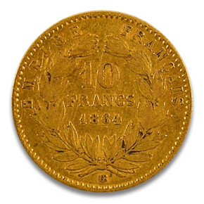10 Francs Napoleon III Kranz
