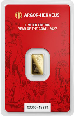 Goldbarren Argor-Heraeus Lunar Ziege 2027 - 1 g