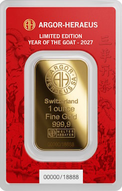 Goldbarren Argor-Heraeus Lunar Ziege 2027 - 1 oz
