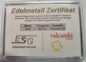 Goldtafelbarren Valcambi / ESG 1 oz