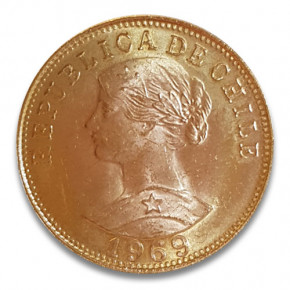 50 Pesos Gold Chile Liberty