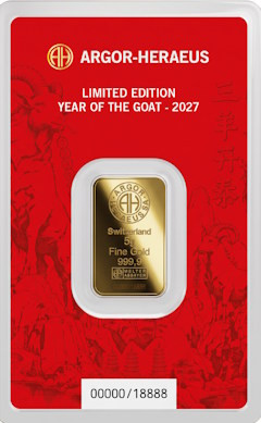 Goldbarren Argor-Heraeus Lunar Ziege 2027 - 5 g