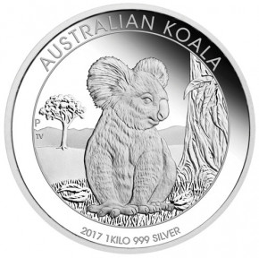 Koala 2017 Silber 1 kg polierte Platte
