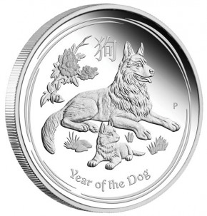 Lunar II Hund 2018 Silber 1/2 oz polierte Platte