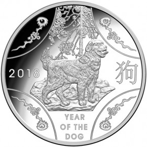 RAM Lunar Hund 2018 Silber 11,66 g polierte Platte