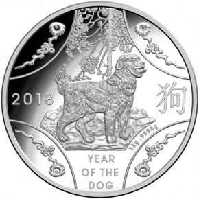 RAM Lunar Hund 2018 Silber 1 kg polierte Platte