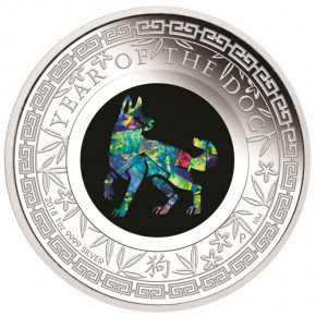 Lunar Opal Hund 2018 Silber 1 oz