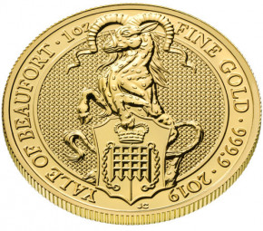 Queens Beast Yale of Beaufort Gold 1 oz 2019