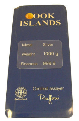 Münzbarren Cook Island 1 kg gegossen 2014