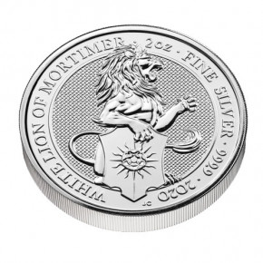 Queens Beast White Lion Silber 2 oz 2020