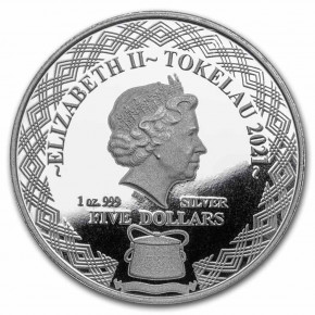 Tokelau - Igelfisch Silber 1 oz 2021