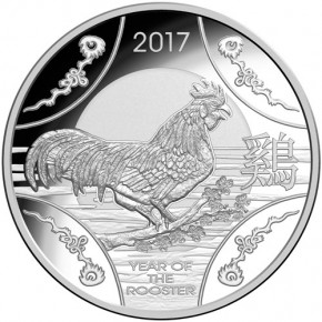 RAM Lunar Hahn 2017 Silber 11,66 g polierte Platte