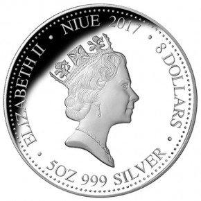 Niue - Jahr des Hahnes 2017 - 5 oz Silber vergoldet