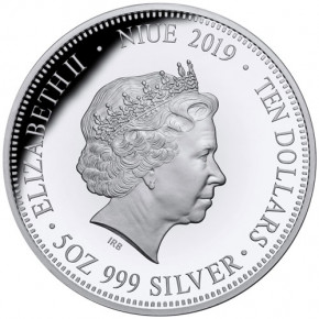 Niue - Royal Visit Florin Silber 5 oz vergoldet PP 2019