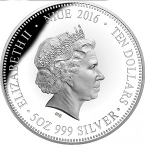 Niue - 50 Jahre Dezimalwährung Silber 5 oz vergoldet PP